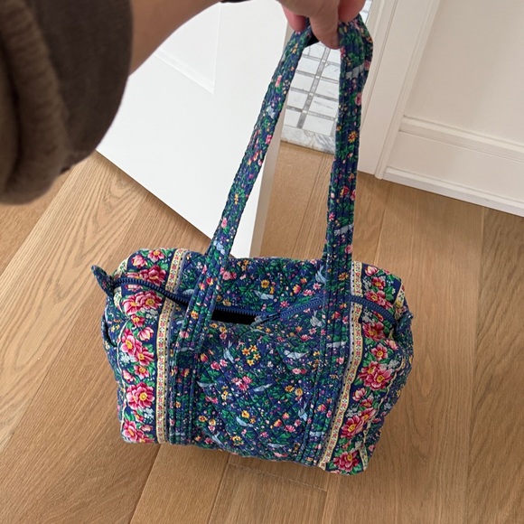 Vera Bradley Blue Floral Fabric Tote Bag Large - Picture 2 of 8